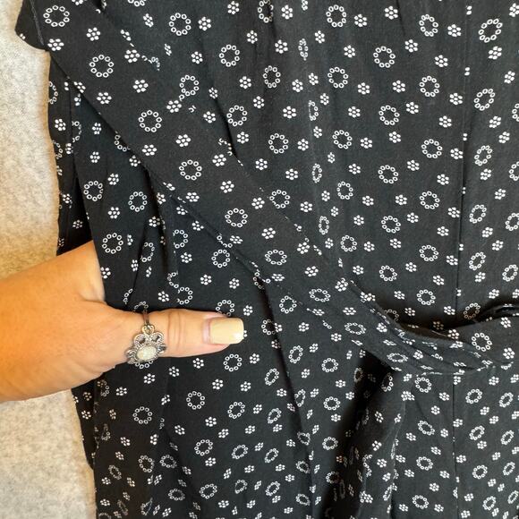 Chaps Jumpsuit Women’s Size 4 Viscose Navy Blue Lightweight Wide Leg Boho Casual - Picture 4 of 14